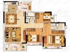 保利翡绿雅苑3室2厅2卫户型图