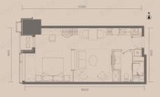 华远国际公寓1室1厅1卫户型图
