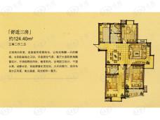福星新城三期房型: 三房;  面积段: 124.4 －124.4 平方米;户型图