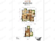 城投·望江阁二期4室2厅2卫户型图