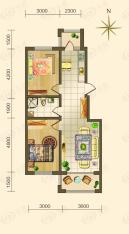 海吉雅乐都A1户型二室二厅一卫 使用面积57.62平方米户型图