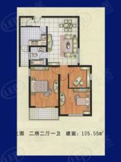 馨虹苑房型: 二房;  面积段: 105 －105 平方米;
户型图