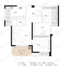 上东曼哈顿3室2厅1卫户型图