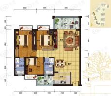 胜球阳光花园三期A户型户型图