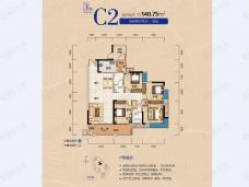 中耀林溪湾中耀林溪湾3栋C2户型户型图