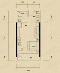 城南故事1室1厅1卫户型图