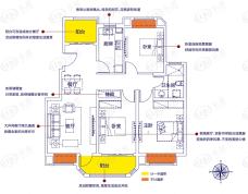 光辉岁月3室2厅1卫户型图