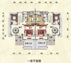 碧桂园豪庭1室2厅1卫户型图