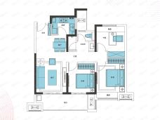 南阳建业·云境3室2厅1卫户型图