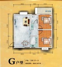 金阳广场2室2厅1卫户型图