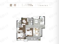 金地格林世界3室2厅2卫户型图