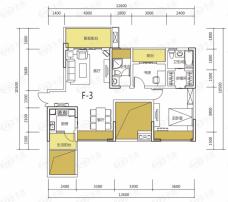 青禾名都F3建筑面积100.52平米户型图