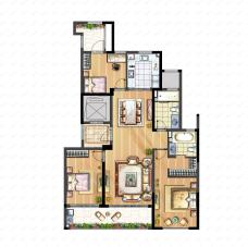 九洲新世界君玺4室2厅2卫户型图