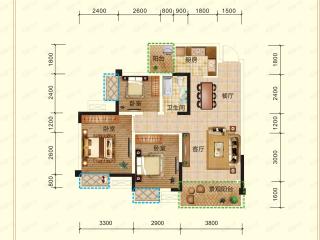 长虹国际城A户型户型图