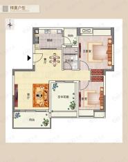 岭南新世界映翠园二期G3303两房两厅一卫户型图