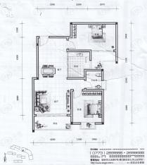 山水阳光城6#楼标准层Da户型户型图