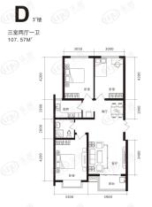 凯旋城3室2厅1卫户型图