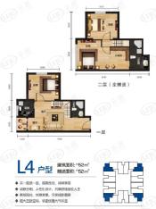 武汉SOHOL4 LOFT户型 3室2厅2卫户型图