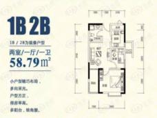 华腾富世家园1B2B户型图