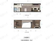 湖湘中心樾山公馆3室1厅1卫户型图