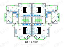 阳明园300-350平方米 B型二层平面图户型图