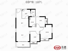 玉林恒大御景3室2厅1卫户型图