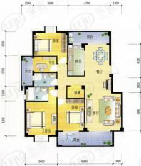 江南水都四期美域4室2厅2卫户型图