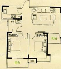 天伦琥珀名城两室一厅一卫户型图