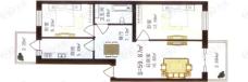 美晨家园二房一厅一卫－59.87平方米(使用面积)-420套户型图