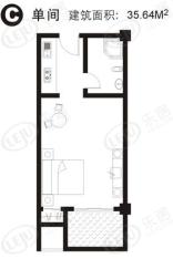 创意SOHO房型: 一房;  面积段: 36 －49 平方米;户型图