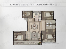 中梁融信柏悦湾户型D户型图