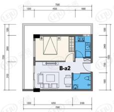 峰尚国际公寓B-a2户型户型图