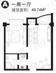 创意SOHO房型: 一房;  面积段: 36 －49 平方米;户型图