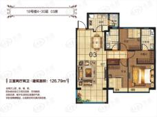 恒大绿洲二期3室2厅2卫户型图