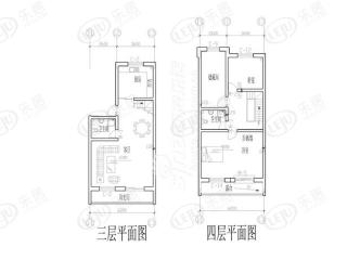 天业悦山湖叠拼三、四层户型图