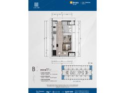 桂林华润中心-MIXC铂寓C座1室1厅1卫户型图