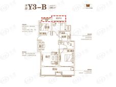 文一锦门学府里117㎡三居室户型图