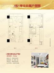 中信龙盛广场国际公寓2室2厅2卫户型图