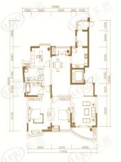 绿城西子·郁金香岸房型: 三房;  面积段: 109 －159.69 平方米;户型图