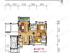 恒福天悦花园7座04户型113.76㎡户型图