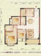 富星半岛4、5、6座B单位户型图