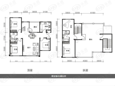 紫金城·东湖左岸洋房Y1-6户型：五室两厅两卫户型图