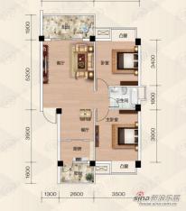 浩天岭都12#楼栋1单元2号房户型图