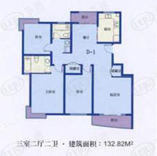 月泉湾名邸房型: 三房;  面积段: 119.83 －131.69 平方米;户型图