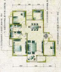 泰盈七里香堤四期房型: 三房;  面积段: 110 －130 平方米;户型图