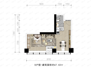 天庆格林小镇D户型户型图