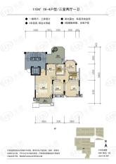 润华褐石公园4F中间套110YA-4户型户型图