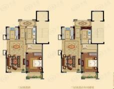 融创石湖桃花源9#306建面157平E2户型三层户型户型图