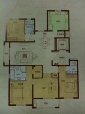 金瀚园1号楼标准层C1户型4室2厅3卫1厨户型图