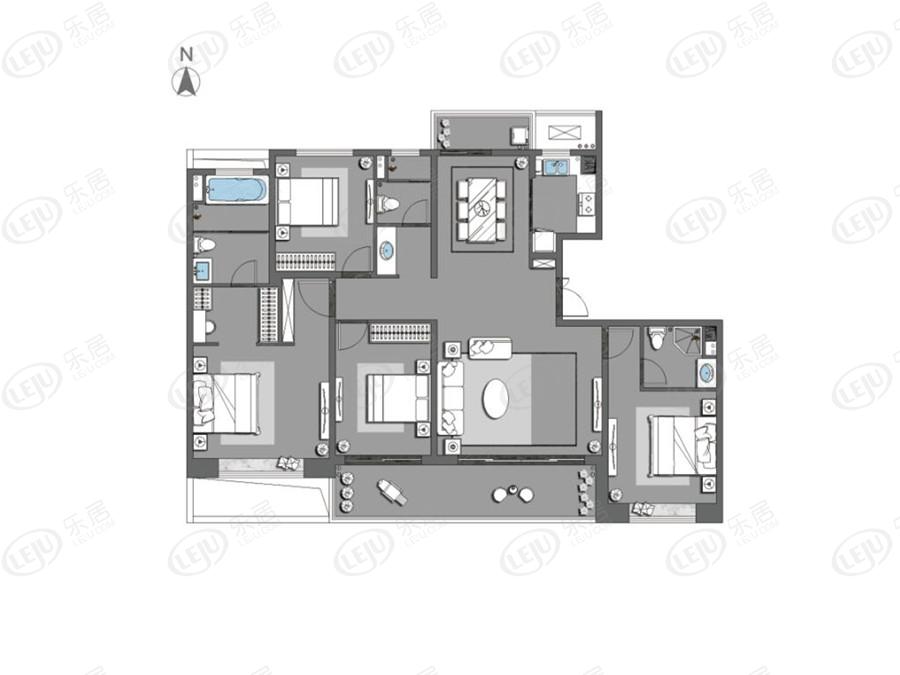 奥园和悦府住宅户型介绍 户型面积143~190㎡